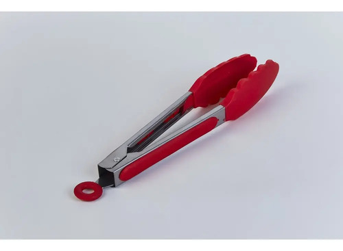 Pinzas Gastronomica Cocina Punta Silicona Roja 31 Cm Rojo