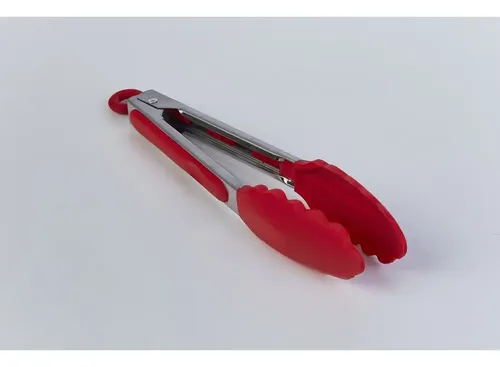 Pinzas Gastronomica Cocina Punta Silicona Roja 31 Cm Rojo