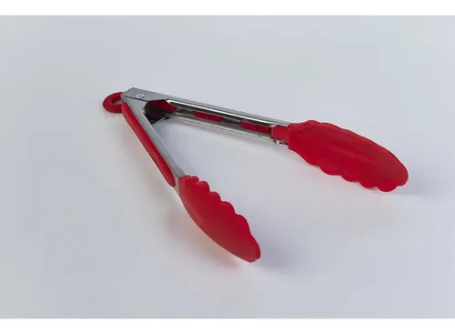 Pinzas Gastronomica Cocina Punta Silicona Roja 31 Cm Rojo
