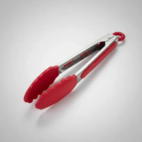 Pinzas Gastronomica Cocina Punta Silicona Roja 31 Cm Rojo