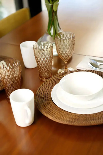 Plato Playo Carol 25.5cm Vidrio Opal  25.5cm Set X 1 U. Blanco