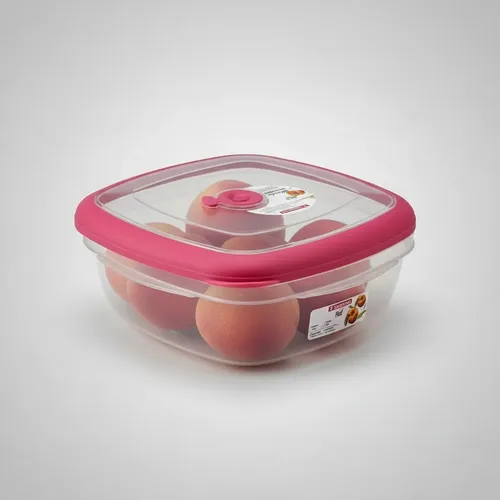 Contenedor Hermético Cuadrado Grande 2700ml San Remo Flor Rosa