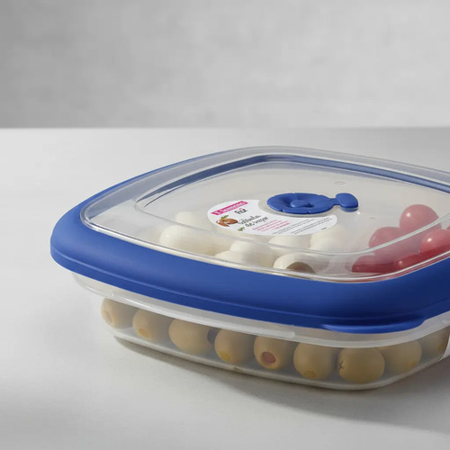 Contenedor Hermético Snack Box Mediano Divisiones San Remo Azul