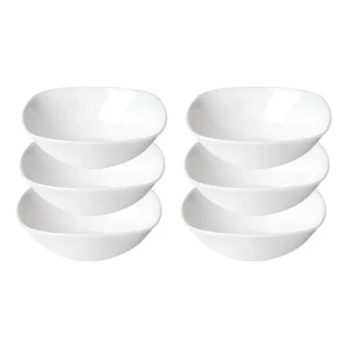 Bowl Carol Vidrio Opal Compotera Cuadrada 12 Cm Pack Blanco
