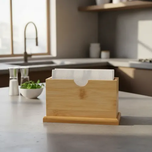 Servilletero De Bambo Cocina Recto Para Servilletas 12x12 Marrón