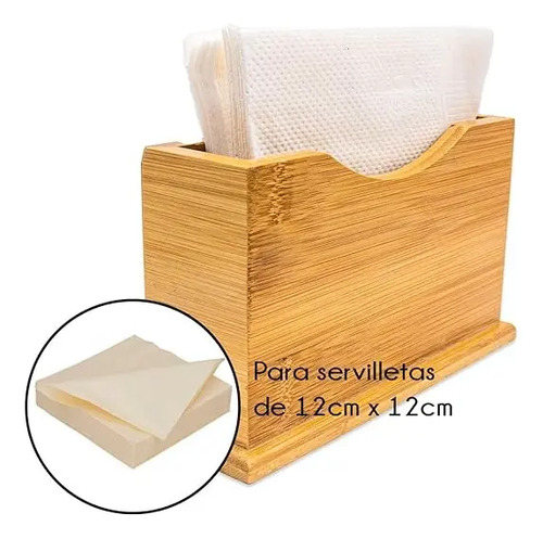 Servilletero De Bambo Cocina Recto Para Servilletas 12x12 Marrón