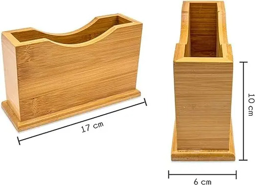 Servilletero De Bambo Cocina Recto Para Servilletas 12x12 Marrón
