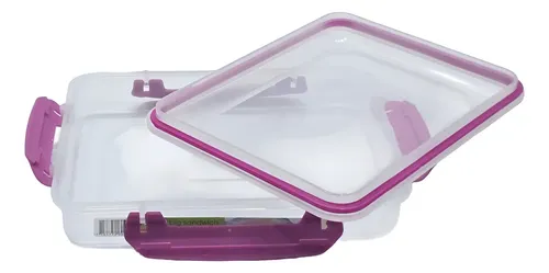 Hermético Rectangular Bajo 540 Ml Sandwich Polinplast Violeta