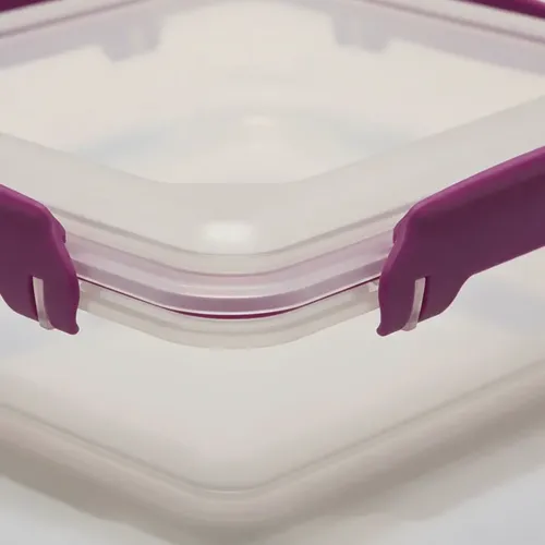Hermético Rectangular Bajo 540 Ml Sandwich Polinplast Violeta