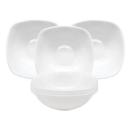 Bowl Compotera Cuadrada Vidrio Opal 11cm Carol Cocina Blanco