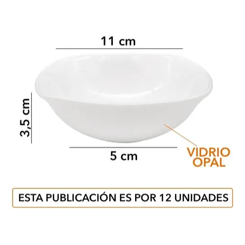 Bowl Compotera Cuadrada Vidrio Opal 11cm Carol Cocina Blanco