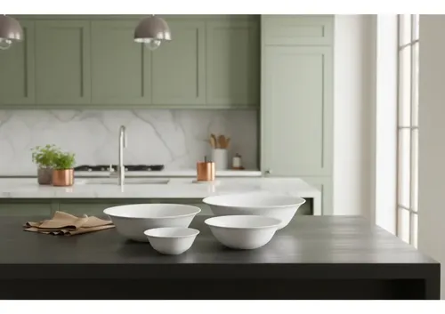 Set Bowls Compoteras Blancas Vidrio Opal Carol X4 Blanco