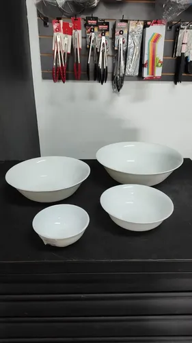 Set Bowls Compoteras Blancas Vidrio Opal Carol X4 Blanco