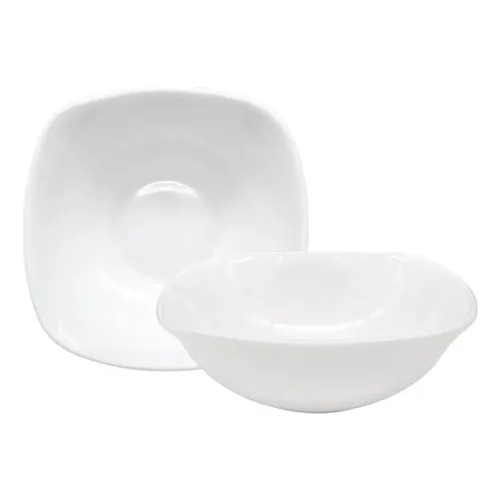 Bowl Compotera Cuadrada Vidrio Opal 11cm Carol Cocina Blanco