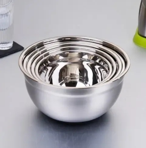Set 4 Bowl De Acero Inoxidable Con Base Silicona 20/22/24/28 Negro