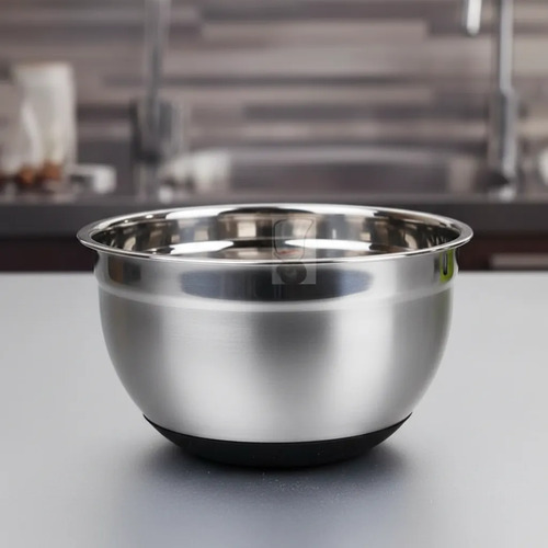 Set 4 Bowl De Acero Inoxidable Con Base Silicona 20/22/24/28 Negro