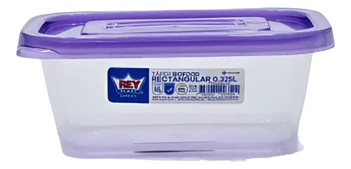 Pack 3 Hermético Rectangular Tuper Varias Medidas Reyplast Violeta