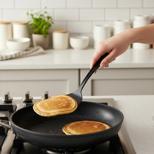 Espátula De Plástico Para Cocina Nylon Preto Sanremo Ideal Para Teflon Negro