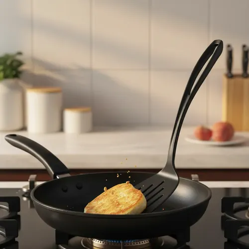 Espátula De Plástico Para Cocina Nylon Preto Sanremo Ideal Para Teflon Negro
