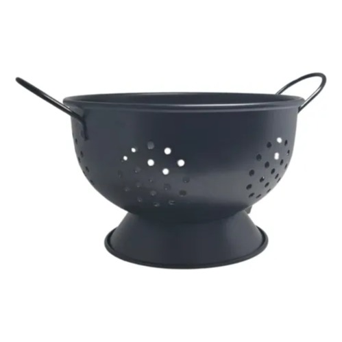 Colador De Pasta De Acero Pintado Carol De 21 Cm  Negro