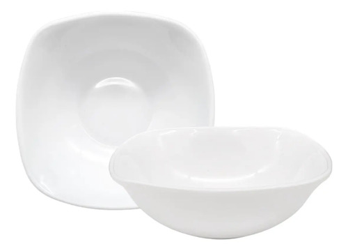 Bowl Carol Vidrio Opal Compotera Cuadrada 12 Cm Pack Blanco