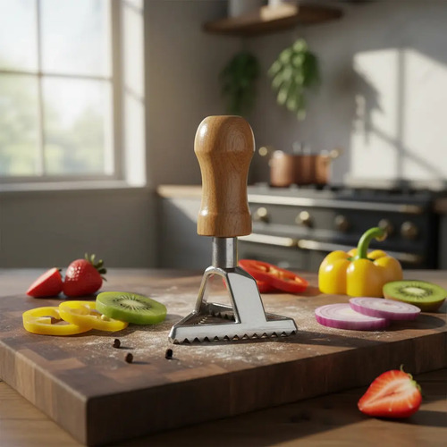 Marcador Para Pasta Triangular Mango Madera Ravioles