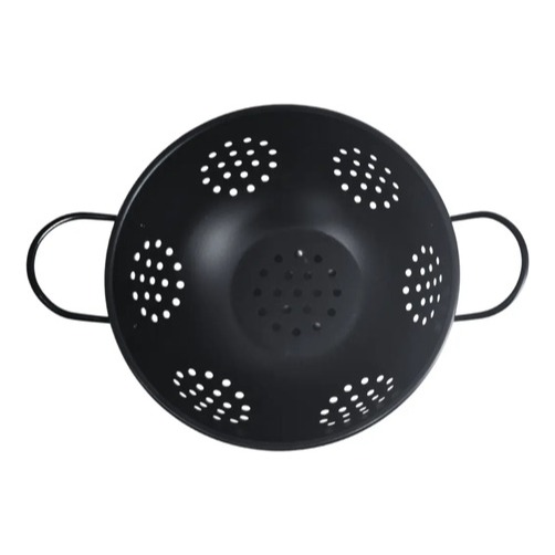 Colador De Pasta De Acero Pintado Carol De 21 Cm  Negro