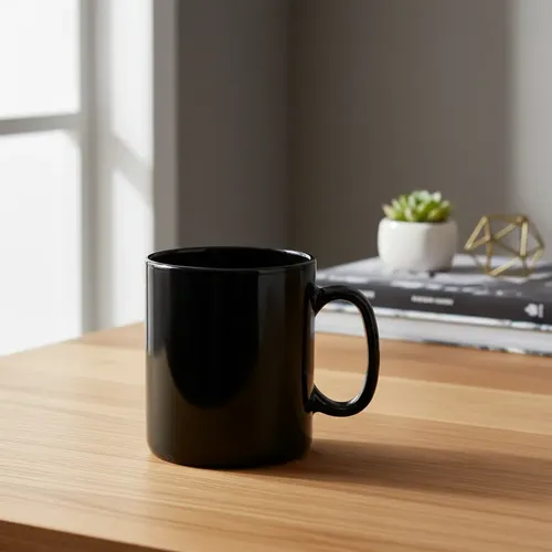 Jarro Mug Taza Vidrio Opal Negro Carol Cocina