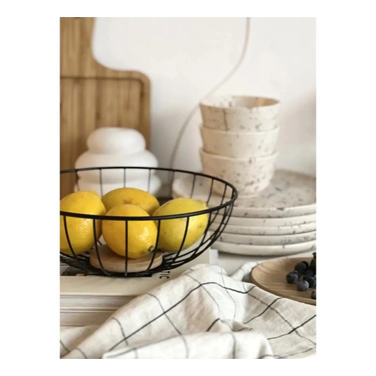 Frutera Base De Bambú Y Cuerpo Acero Verdura Carol Negro