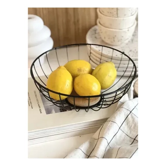 Frutera Base De Bambú Y Cuerpo Acero Verdura Carol Negro