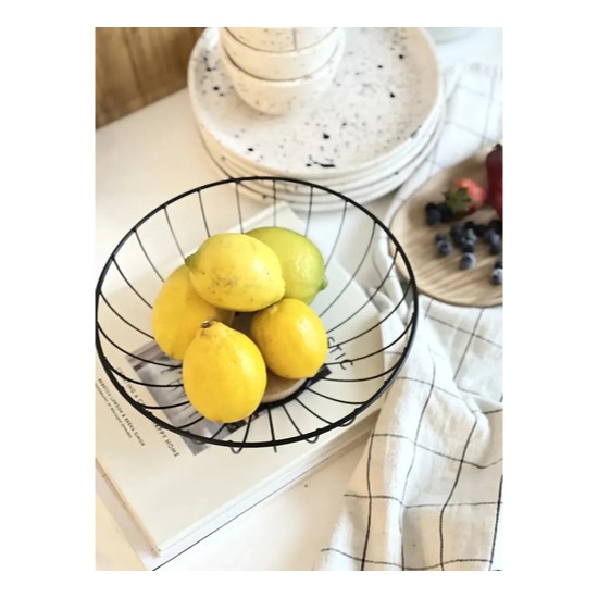 Frutera Base De Bambú Y Cuerpo Acero Verdura Carol Negro