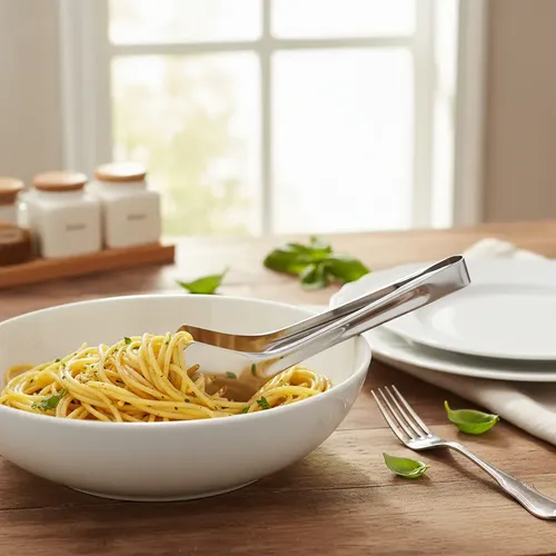 Pinza De Fideos Acero Inoxidable Carol Utensilio Cocina 21cm Plateado