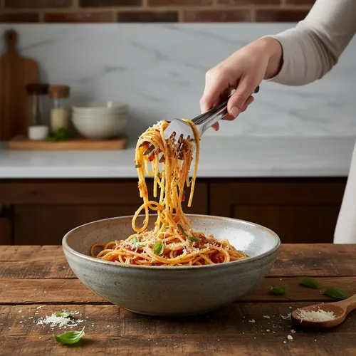Pinza De Fideos Acero Inoxidable Carol Utensilio Cocina 21cm Plateado