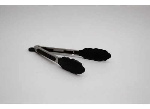 Pinza Gastronomica Mediana Cocina Punta Silicona 26 Cm Negro