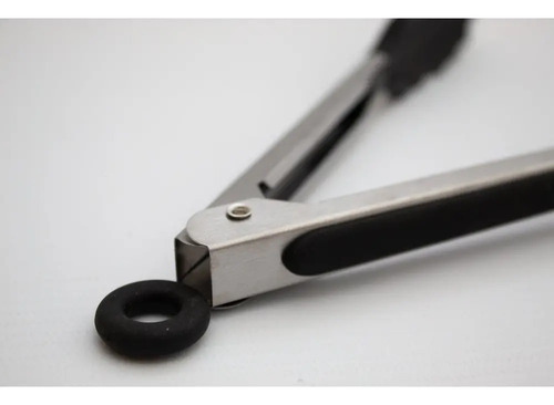 Pinza Gastronomica Mediana Cocina Punta Silicona 26 Cm Negro