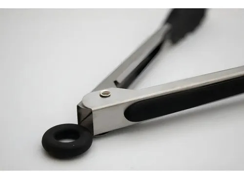 Pinza Gastronomica Mediana Cocina Punta Silicona 29 Cm Negro
