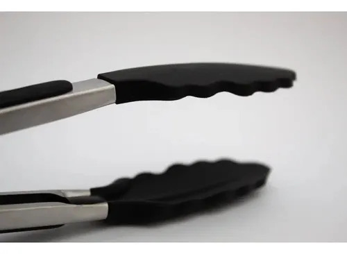 Pinza Gastronomica Mediana Cocina Punta Silicona 29 Cm Negro
