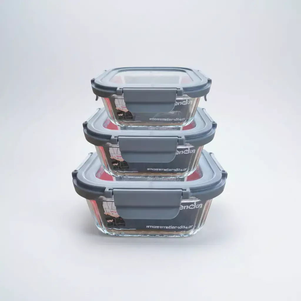Kit 3 Recipientes De Vidrio Pirex Horno Frezzer Microondas Cuadrados