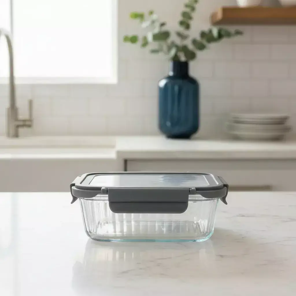 Pote Vidrio Hermetico Cuadrado Horno Frezzer M 520ml