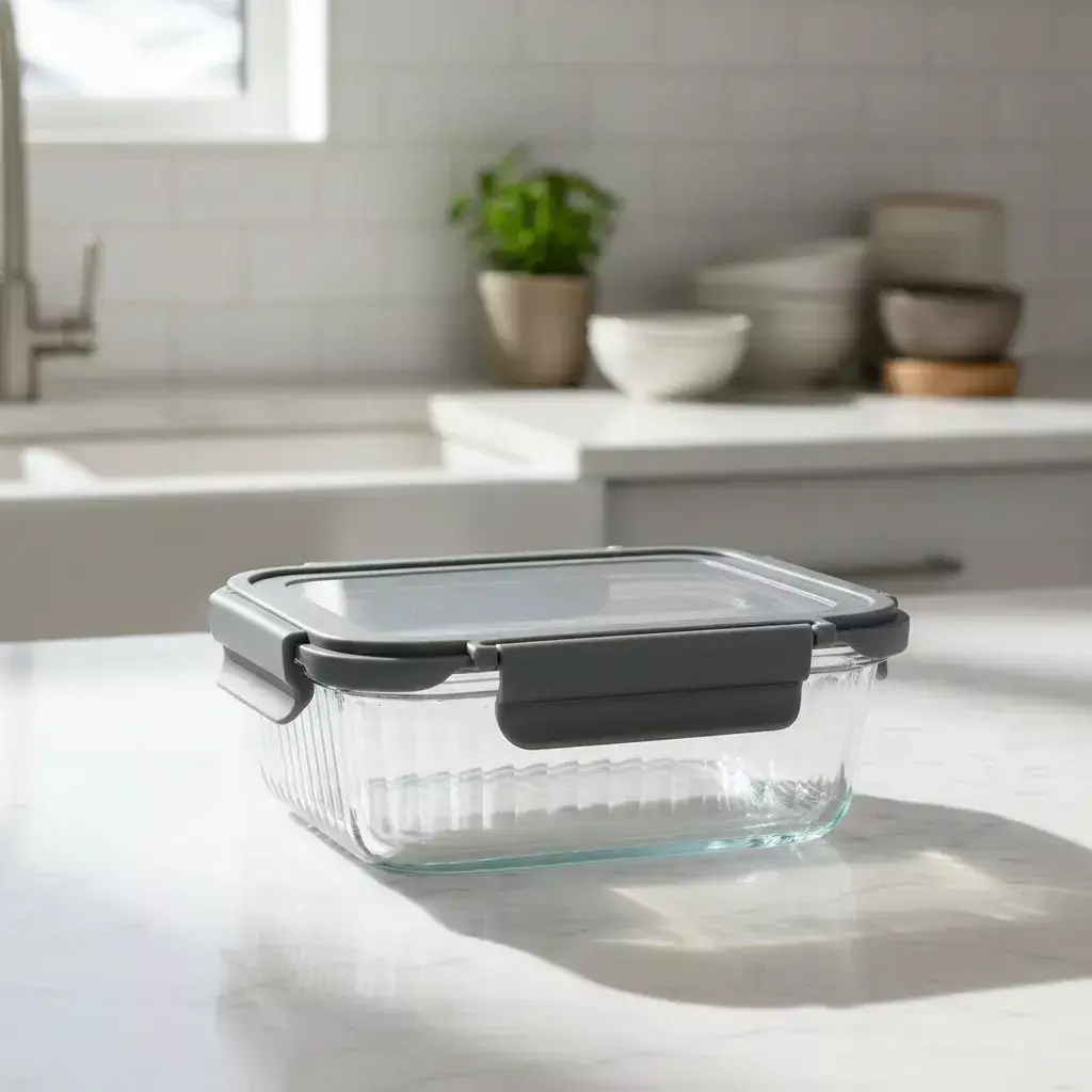Pote Vidrio Hermetico Rectangular Horno Frezzer 640ml