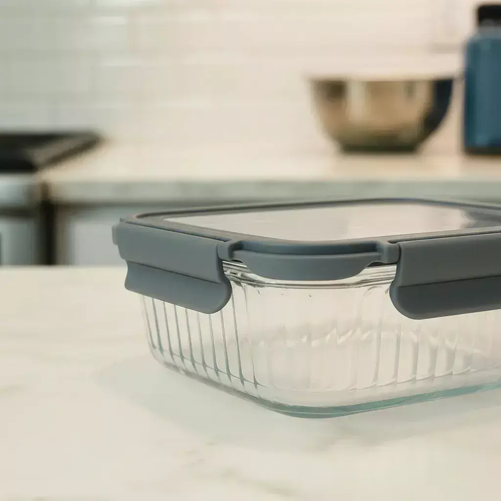 Pote Vidrio Hermetico Rectangular Horno Frezzer 640ml