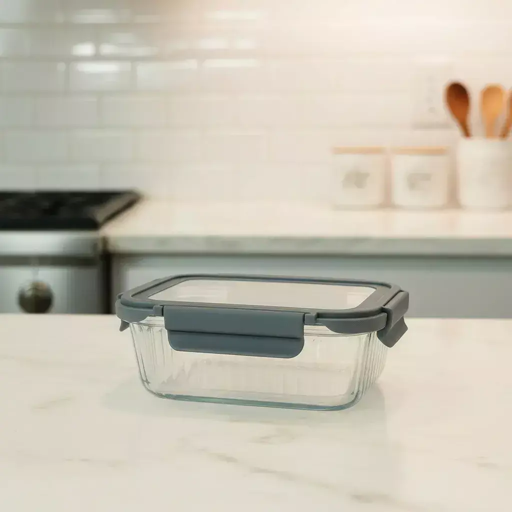 Pote Vidrio Hermetico Rectangular Horno Frezzer 1520 ml