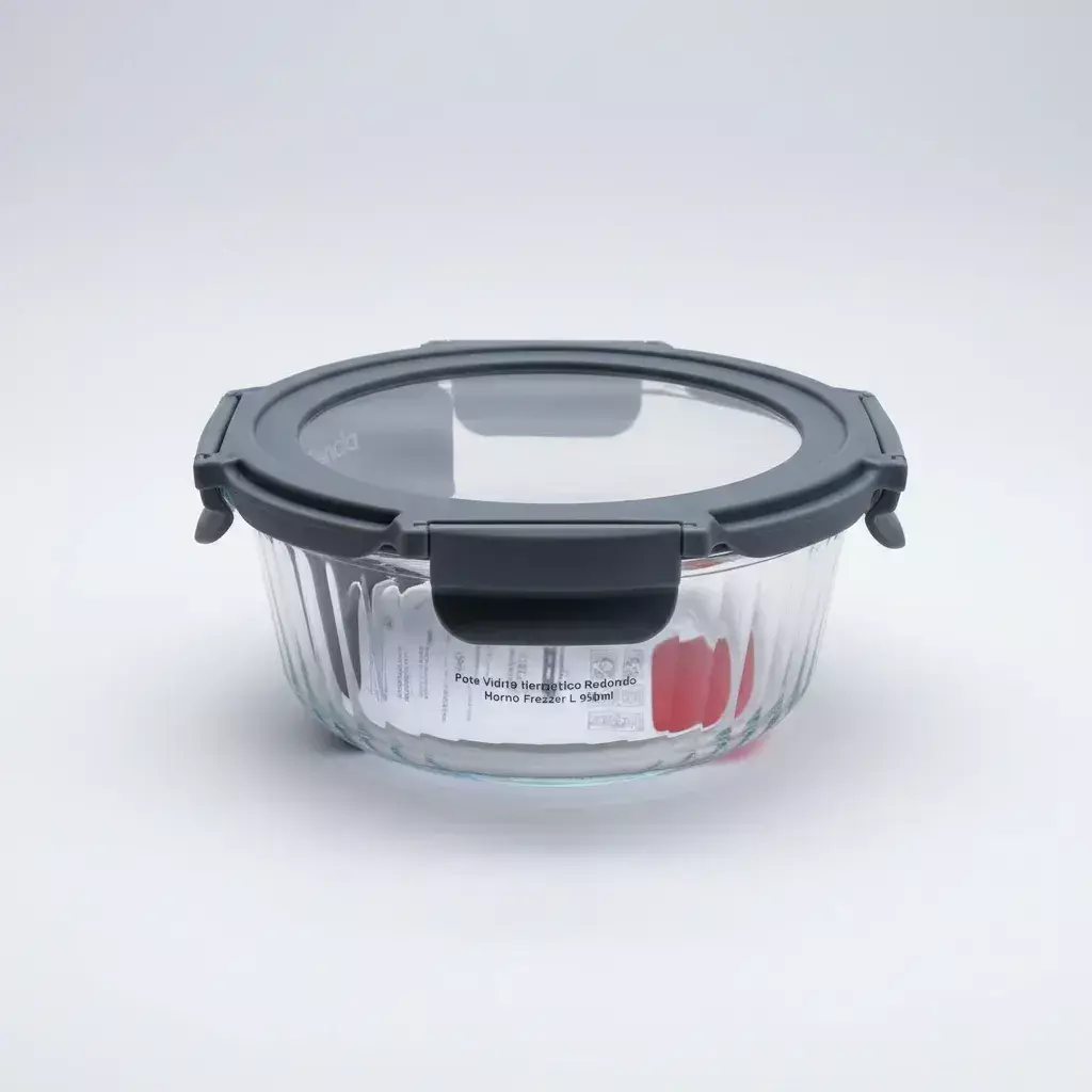 Pote Vidrio Hermetico Redondo Horno Frezzer S 400ml