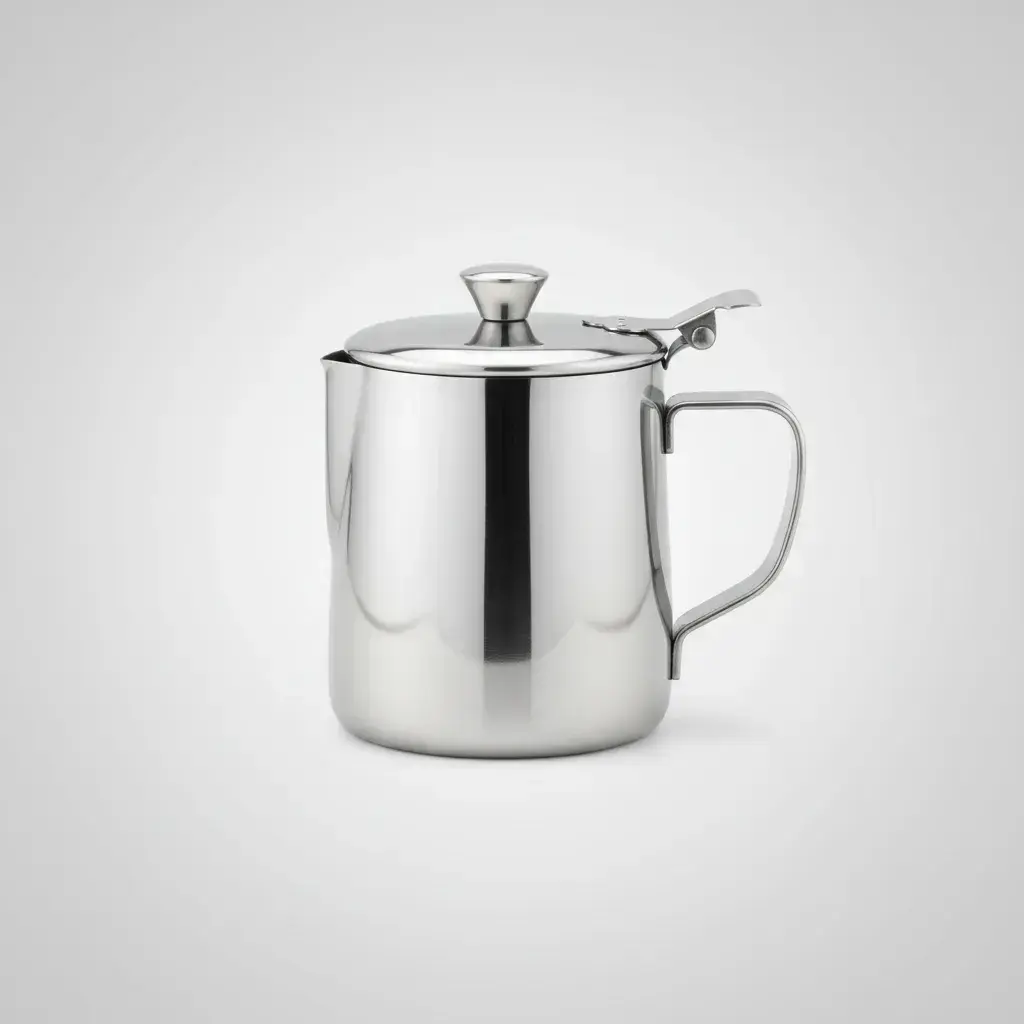 Jarra De Acero Inoxidable 350ml Con Manija Y Tapa Gris