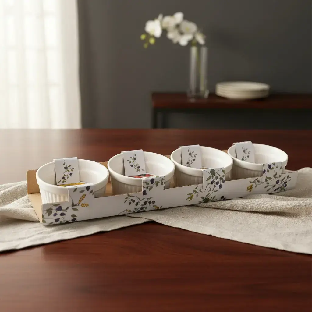 Pack 4 Copetinero Porcelana 9 X 4,5 Cm Apto Horno Micro
