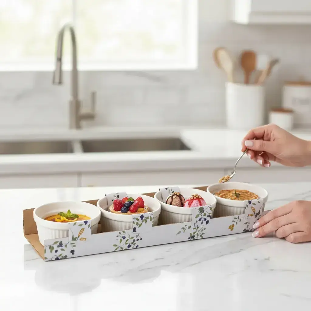 Pack 4 Copetinero Porcelana 9 X 4,5 Cm Apto Horno Micro