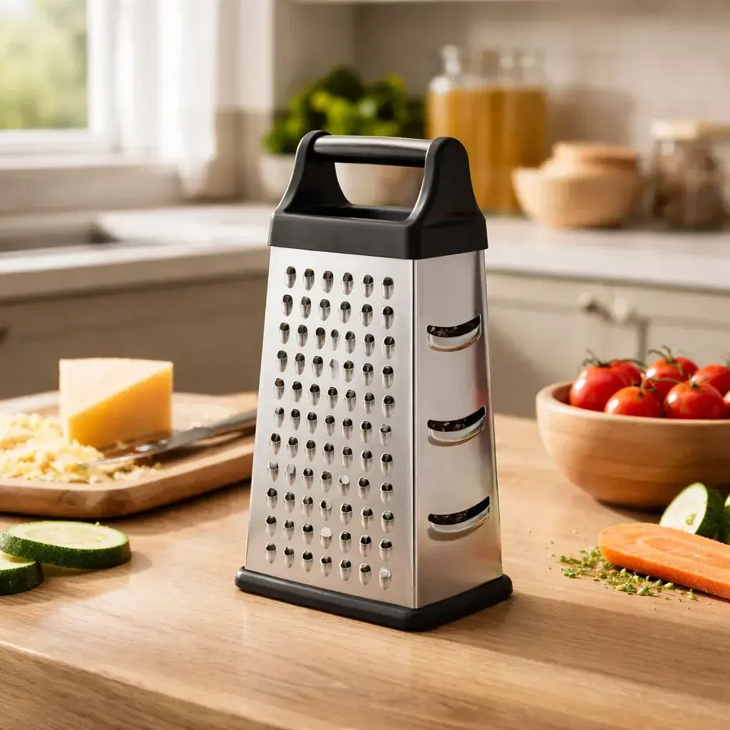 Rallador Queso Verduras Acero Inoxidable Base Silicona