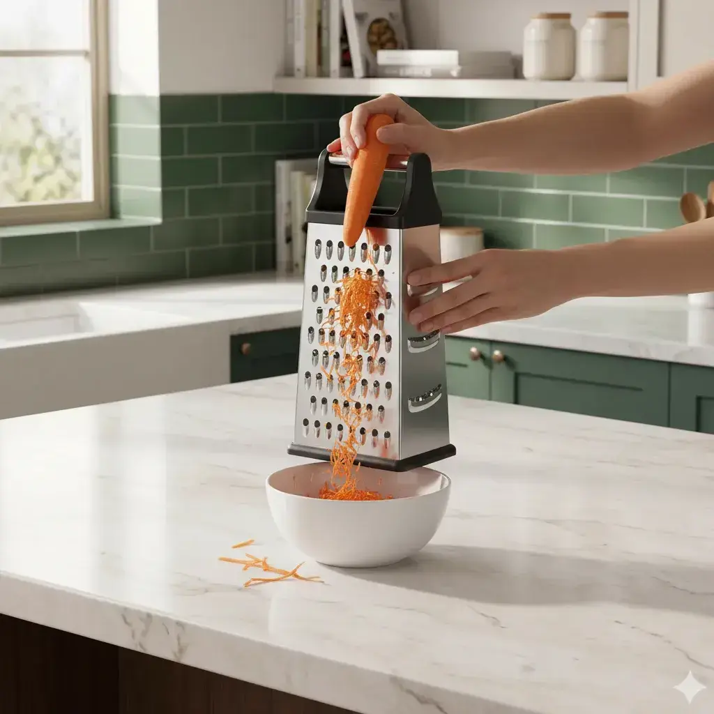 Rallador Queso Verduras Acero Inoxidable Base Silicona