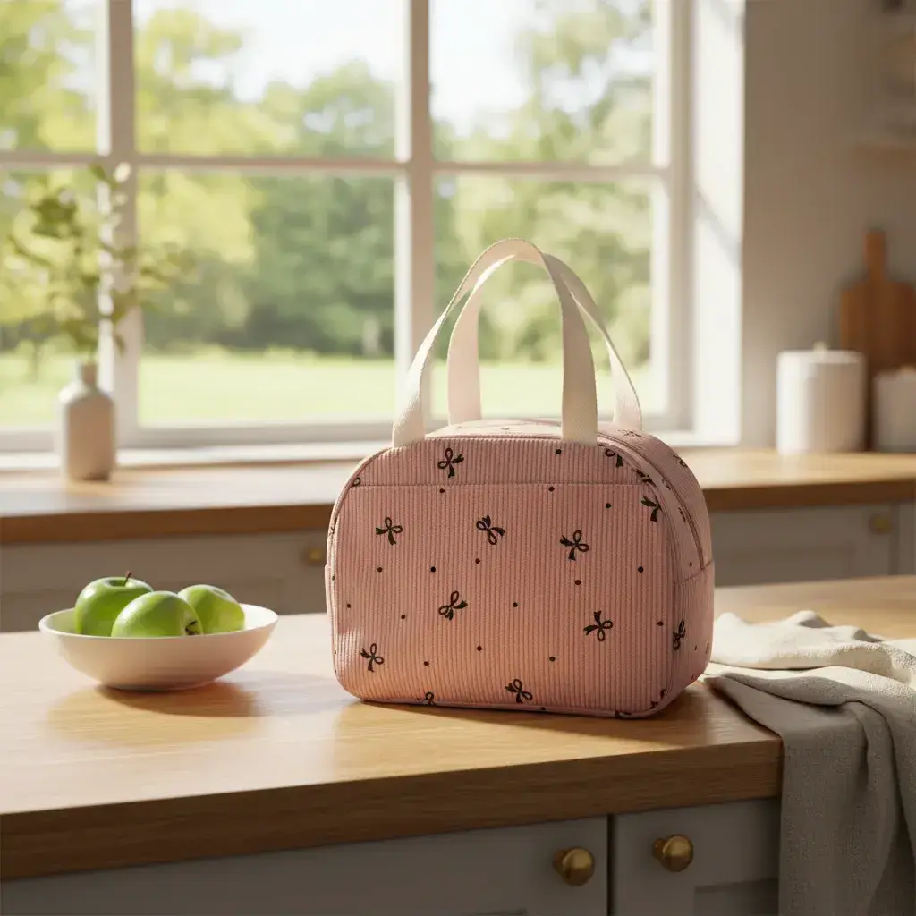 Lunchera Térmica Corderoy Bolso Vianda Kawaii Varios Motivos