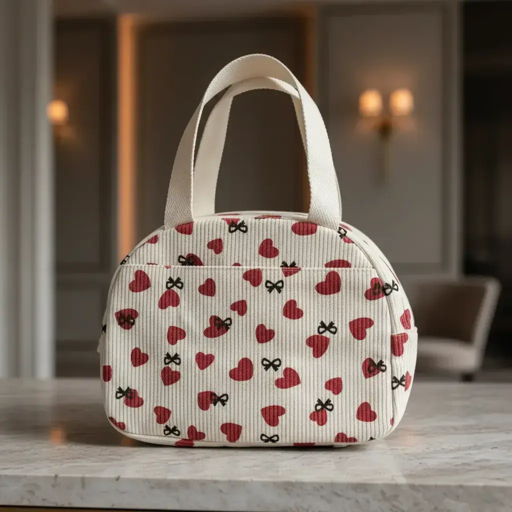 Lunchera Térmica Corderoy Bolso Vianda Kawaii Varios Motivos